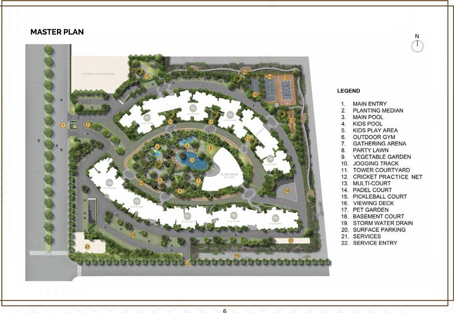 Master plan spread of the Prestige Parklane brochure